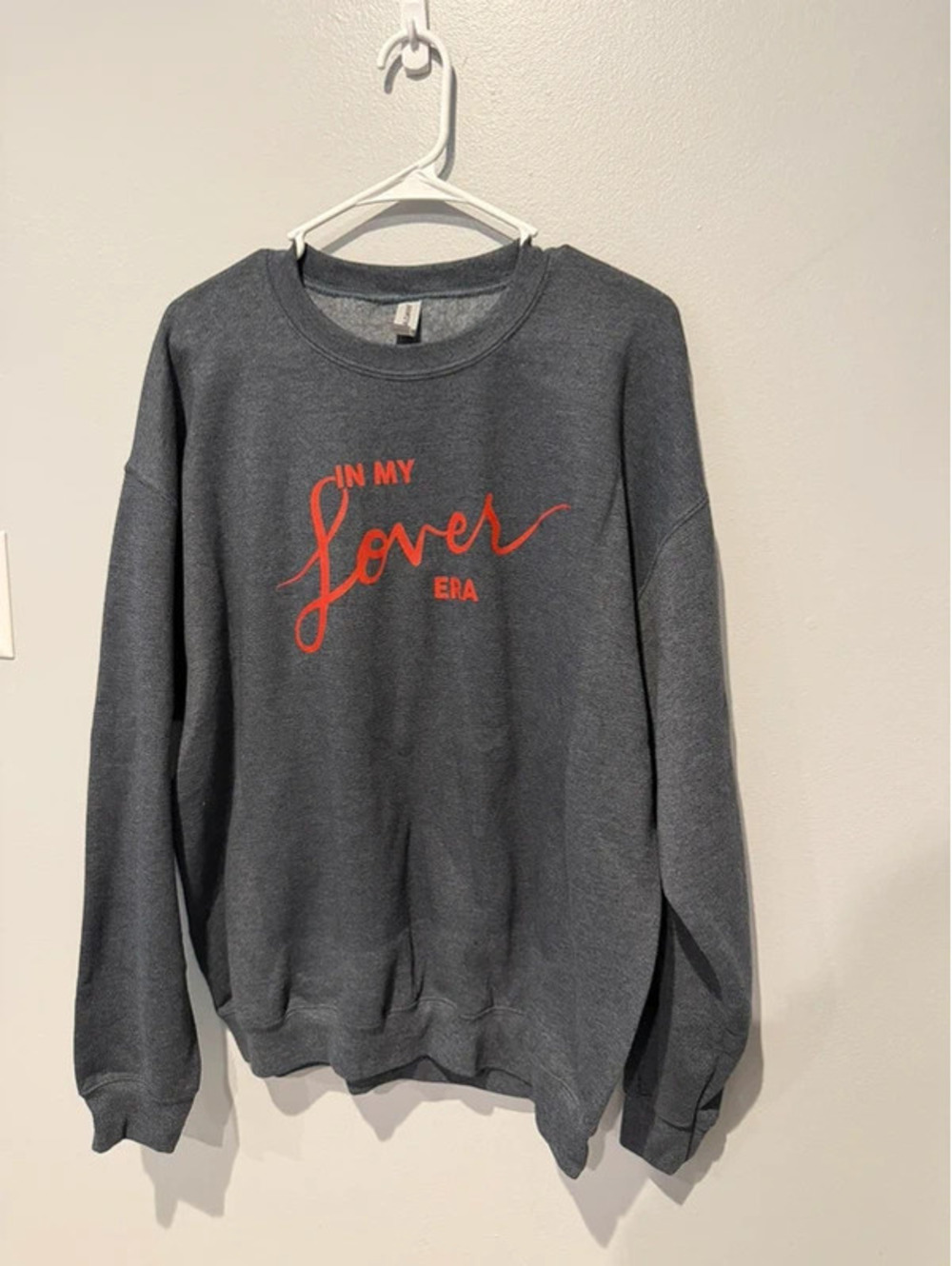 Gildan In My Lover Era Graphic Sweatshirt Gray Size Large